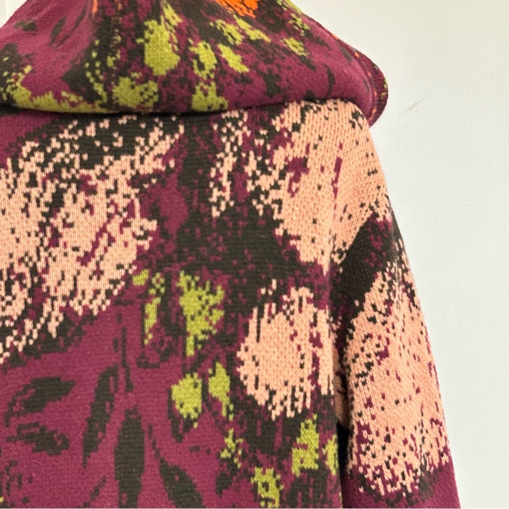IVKO Floral Wool Cardigan Sweater Coat Large - Picture 9 of 14